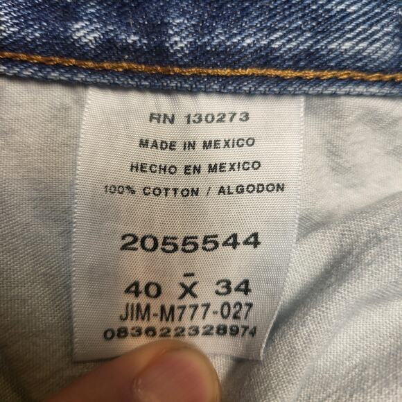 Lee Jeans Mens 39x34 Blue Relaxed Fit Denim Straight Leg Classic Casual Pants - Picture 4 of 9